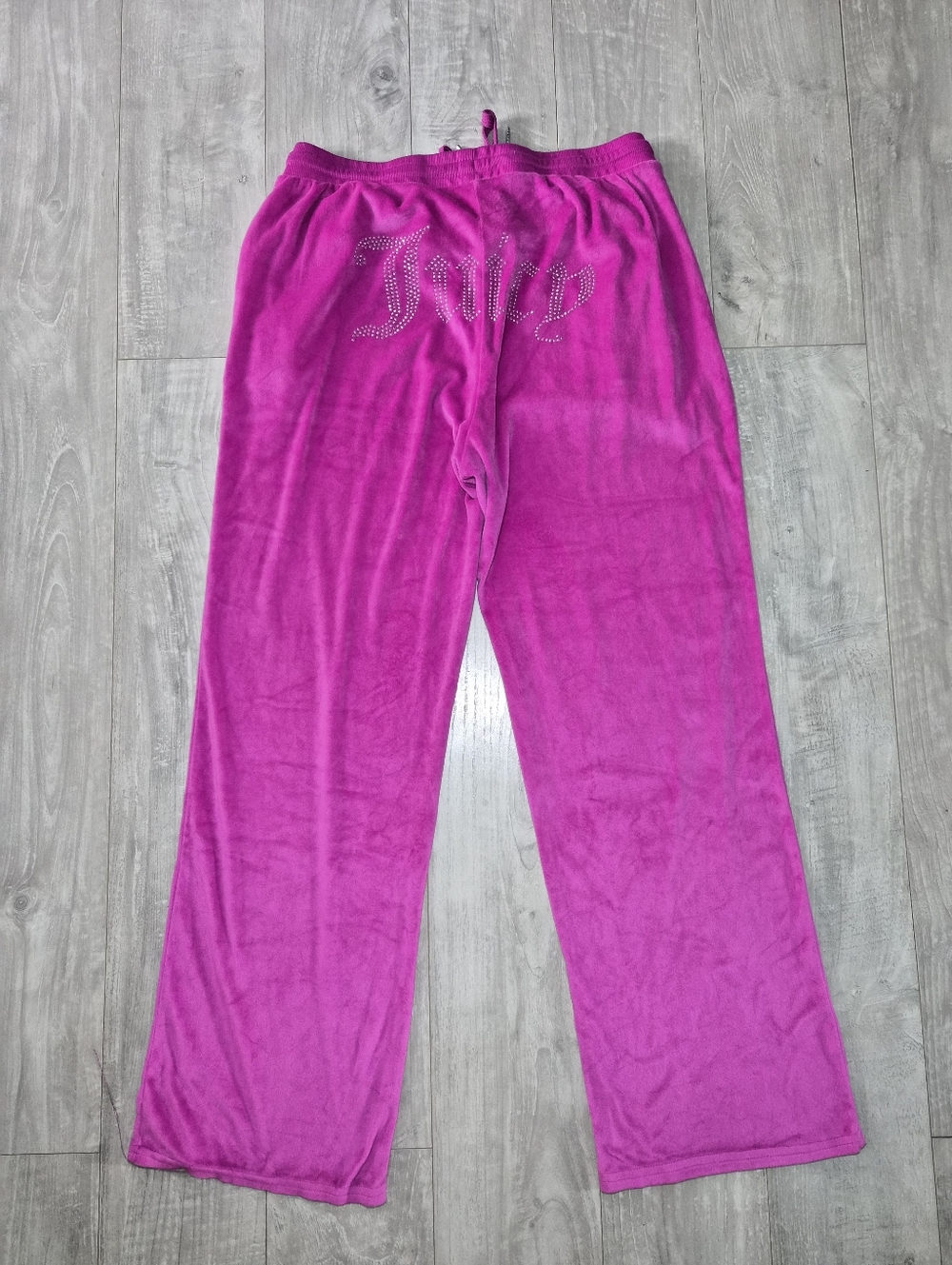 Juicy Couture Rhinestone Logo Velour Lounge Pants - Fuchsia XL Barbiecore